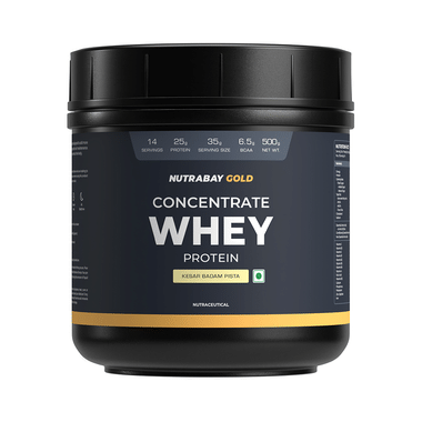 Nutrabay Whey Concentrate Protein For Muscle Recovery | No Added  Powder Kesar Badam Pista