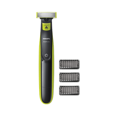 Philips QP2525/10 Cordless One Blade Hybrid Trimmer and Shaver with 3 Trimming Combs Lime Green