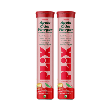 Plix Original Apple Cider Vinegar With The Mother Effervescent Tablet (15 Each) Apple Burst