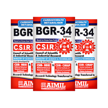 Bgr 34 Tablet Carbohydrate Metaboliser R&D By CSIR (100 Each)