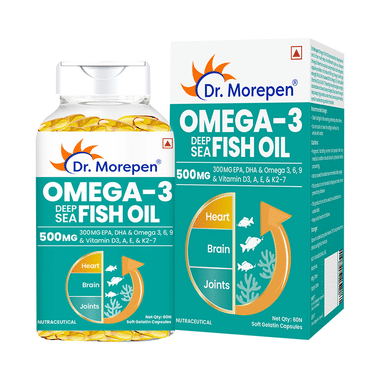 Dr. Morepen Omega 3 Deep Sea Fish Oil 500 mg for Heart, Brain & Joints