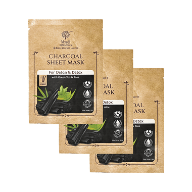 Khadi Essentials Charcoal Sheet Mask (25ml Each)