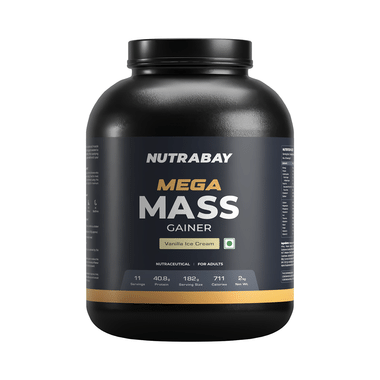 Nutrabay Gold Mega Mass Gainer Vanilla Icecream