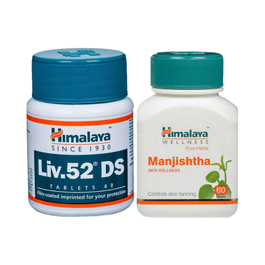 Himalaya Combo Pack Of Liv. 52 DS Tablet (60) & Manjishtha Tablet (60)