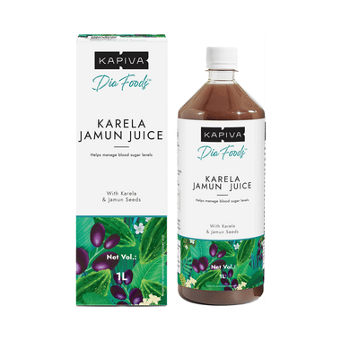 Kapiva Karela Jamun Juice | Helps Manage Blood Sugar Levels (1 Ltr Each)