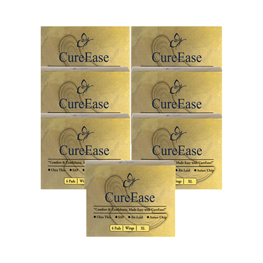 CureEase Ultra Thin Sanitary Pads with Anion Chip (6 Each) XL