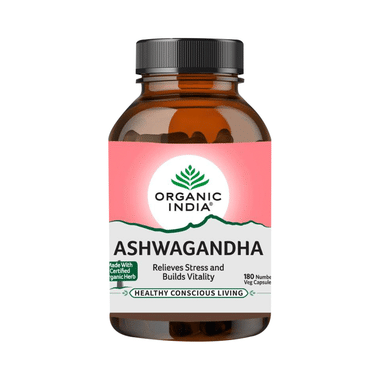 Organic India Ashwagandha Ayurvedic Veg Capsule | Relieves Stress & Builds Vitality