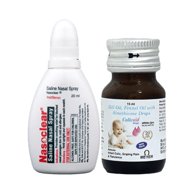 Combo Pack of Colicaid Drop (15ml) & Nasoclear Saline Nasal Spray (20ml)