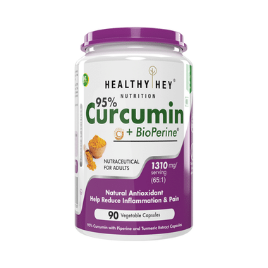 HealthyHey Curcumin with Bioperine Vegetable Capsule With Piperine and Turmeric Extract