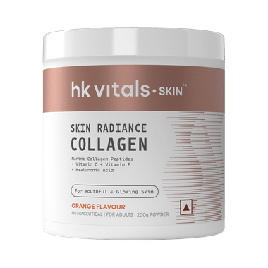 HK Vitals Skin Radiance Skin Collagen | Powder with Vitamin C, E & Biotin | Orange