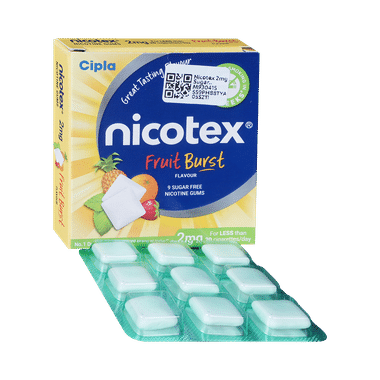Nicotex 2mg Sugar Free Fruit Burst Chewing Gums
