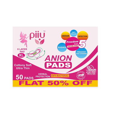 Piiu Anion Pads (50 Each) Cottony Soft Ultra Thin XL