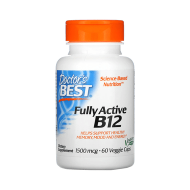 Doctor's Best Fully Active B12 1500mcg Veggie Cap | Supports Healthy Memory, Mood & Energy Vegicap
