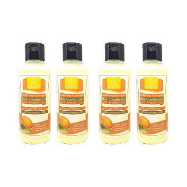 Khadi Pure Herbal Orange & Lemongrass SLS And Paraben Free Hair Conditioner (210ml Each)