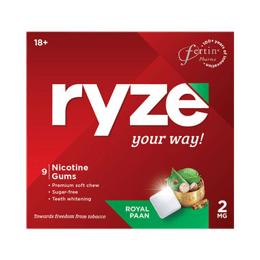 Ryze Nicotine Gums 2mg (9 Each) | Flavour Royal Paan