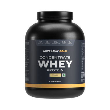 Nutrabay Whey Concentrate Protein For Muscle Recovery | No Added  Powder Mango