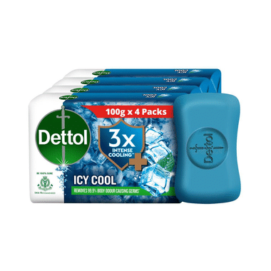 Dettol Icy Cool With 3x Menthol Mega Saver Pack Of Bathing Soap Bar (100gm Each)