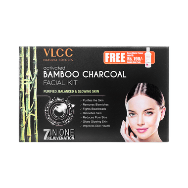 VLCC Natural Sciences Activated Bamboo Charcoal Facial Kit With Rose Water Toner 100ml Free