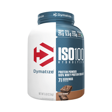 Dymatize Nutrition ISO 100 Hydrolyzed 100% Whey Protein Isloate Powder Fudge Brownie