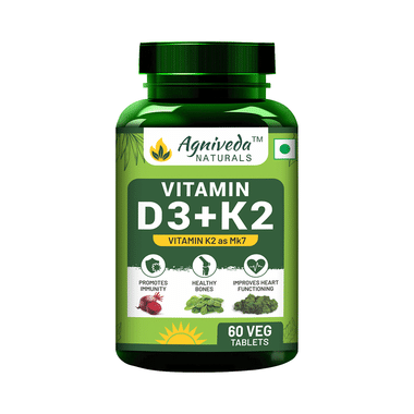 Agniveda Naturals Vitamin D3 +K2 Veg Tablet