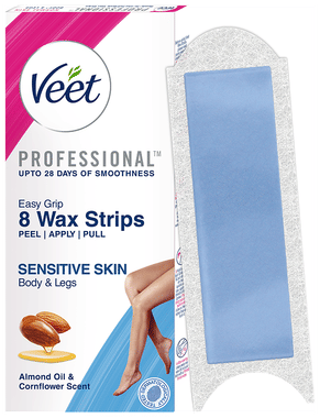 Veet Professional Waxing Strips Kit, 8 Strips for Sensitive Skin