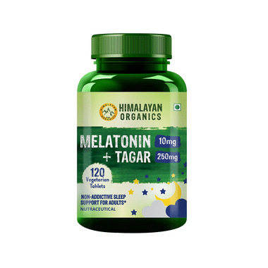 Himalayan Organics Melatonin 10Mg + Tagar 250Mg | Restful Sleep, Relaxed Mind Tablet