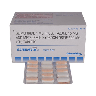 Glisen-PM 1mg/500mg/15mg Tablet