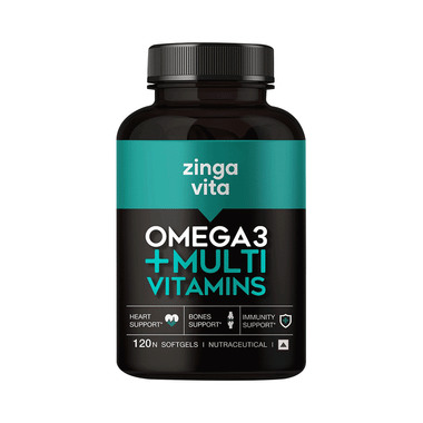 Zingavita Omega 3 Fish Oil With Multivitamin Soft Gelatin Capsule For Heart, Bone & Immunity Support