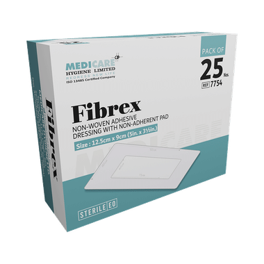 Medica Fibrex Non-Woven Adhesive Dressing With Non-Adherent Pad 9cm x 12.5cm