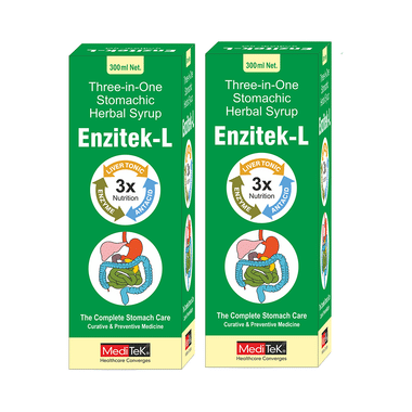 Meditek Enzitek-L Syrup  For Indigestion , Acidity & Gas (300ml Each)