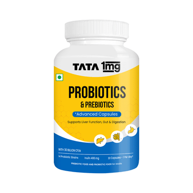 Probiotics 30 Billion CFUs+ Capsule with Prebiotic Fibre | by Tata 1mg