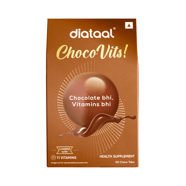 Diataal Chocovits Multivitamins Chewable Tablet I Health Supplement I Tasty + Healthy I for Men, Women & Kids Chocolate