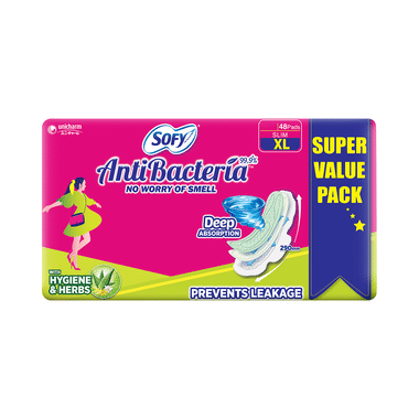 Sofy AntiBacteria 99.9% Sanitary Pads Extra Long Super Saver Pack