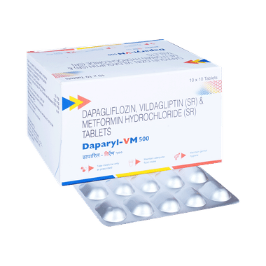 Daparyl VM 10mg/500mg/100mg Tablet