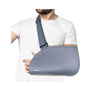 Vissco Arm Pouch Sling (Mild Support), Provides Support To The Shoulder & Arm XXL Grey