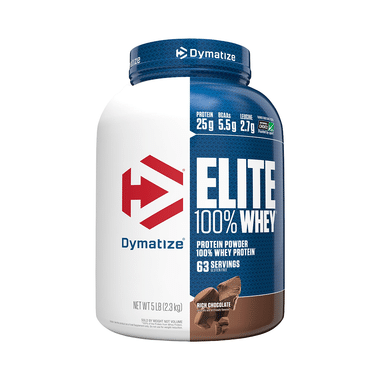 Dymatize Nutrition Elite 100% Whey Protein | With BCAAs & Leucine | For Muscle Recovery | Powder Rich Chocolate
