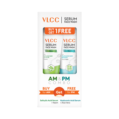 VLCC Acne Defense Neem & Hydra Nourish Aloevera Face Wash AM & PM Combo