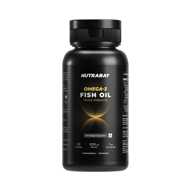 Nutrabay Pro Omega 3 Triple Strength Fish Oil | For Healthy Heart, Joints, Mood & Skin | Capsule