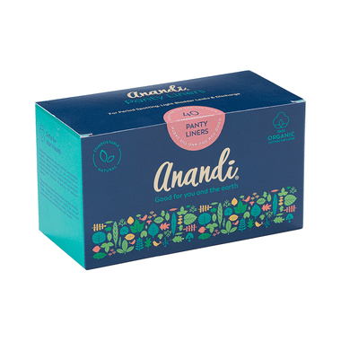 Anandi 100% Organic Cotton Panty Liners For Women 190mm (40 Each)