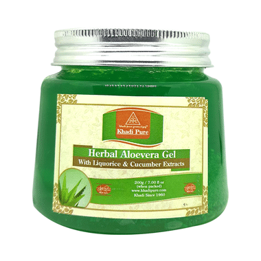 Khadi Pure Herbal Aloevera Gel With Liquorice & Cucumber Extracts Green