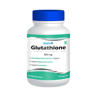 HealthVit L-Glutathione Reduced 250mg | With Antioxidants | For Skin & Detoxification | Capsule