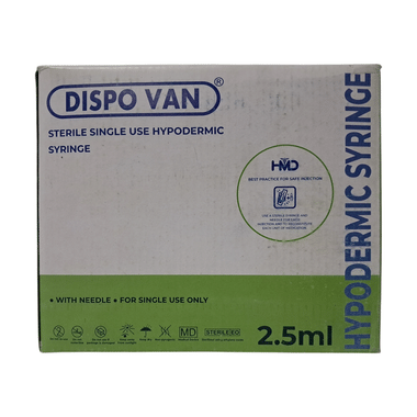 Dispovan Syringe 2.5ml With Needle 23G X 1inch