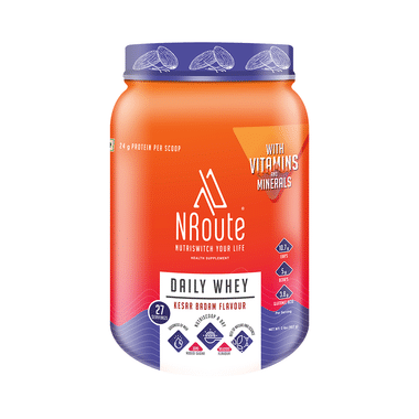 Nroute Daily Whey Protein Powder Kesar Badam