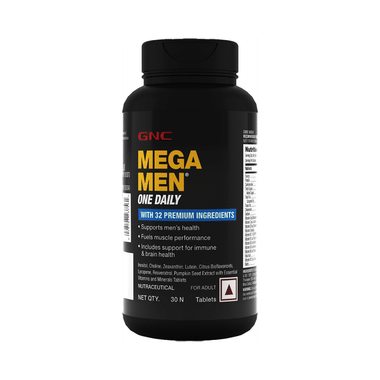GNC Mega Men One Daily Multivitamin For Muscle Performance, Immunity & Brain Health | Tablet
