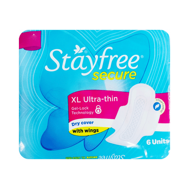 Stayfree Secure Ultra-Thin Sanitary Pads With Wings | Size XL