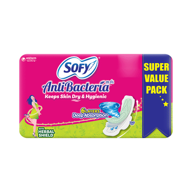 Sofy AntiBacteria 99.9% Sanitary Pads Extra Long Super Saver Pack