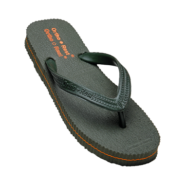 Ortho + Rest Unisex Hawaii Chappal Orthopedic Comfort, Bathroom Rubber Flip-Flops Green 11