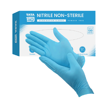 Tata 1mg Nitrile Non Sterile Examination Gloves Powder Free Medium