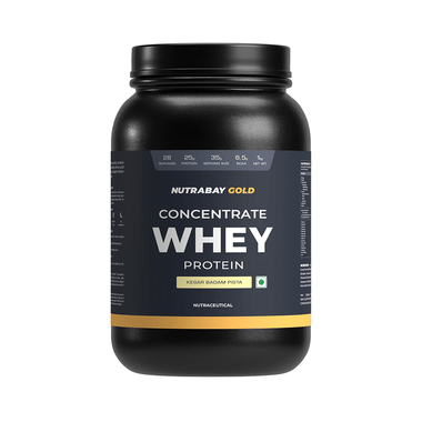 Nutrabay Gold Concentrate Whey Protein For Muscle Recovery | No Added Sugar Kesar Badam Pista