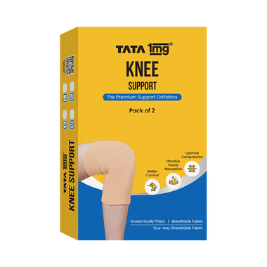 Tata 1mg Knee Cap For Sports, Exercise & Pain Relief, Knee Support Guard For Men And Women Large